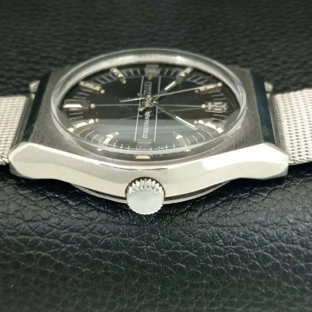 Vintage 1986 Citizen Manual Wound Mens Silver Watch & Silver accents